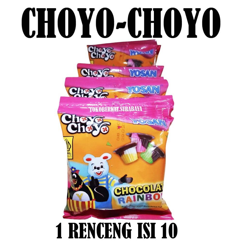 

YOSAN CHOYO-CHOYO CHOCOLATE RAINBOW CUP RENCENG ISI 10