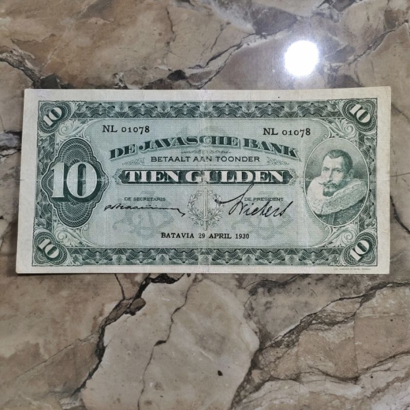 uang kuno Coen 10 Gulden NL 01078