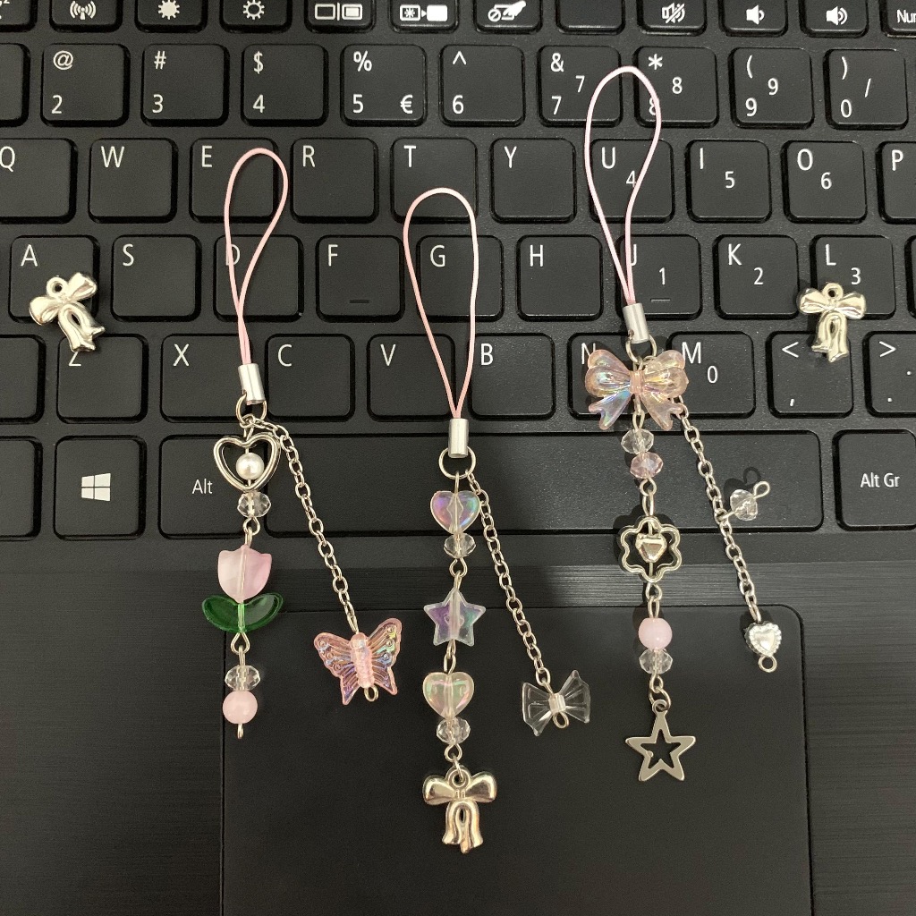 Simple Cutie Phone Strap | Beads Keychain | Phone Strap | Gantungan Hp | Mini Phone Strap | Sawako K