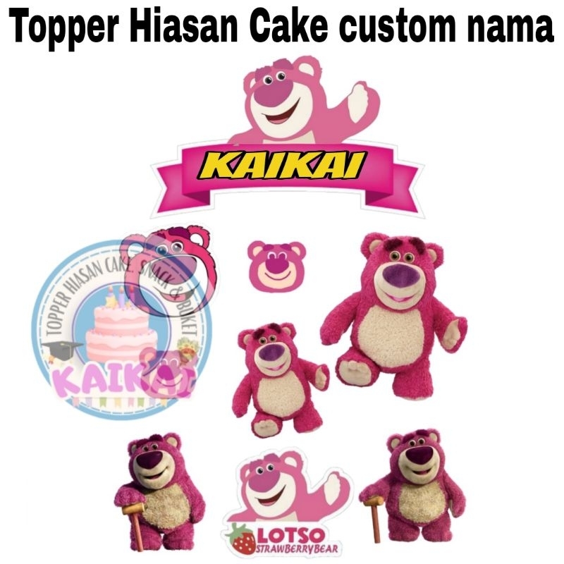 Topper Lotso custom nama hiasan kue happy birthday