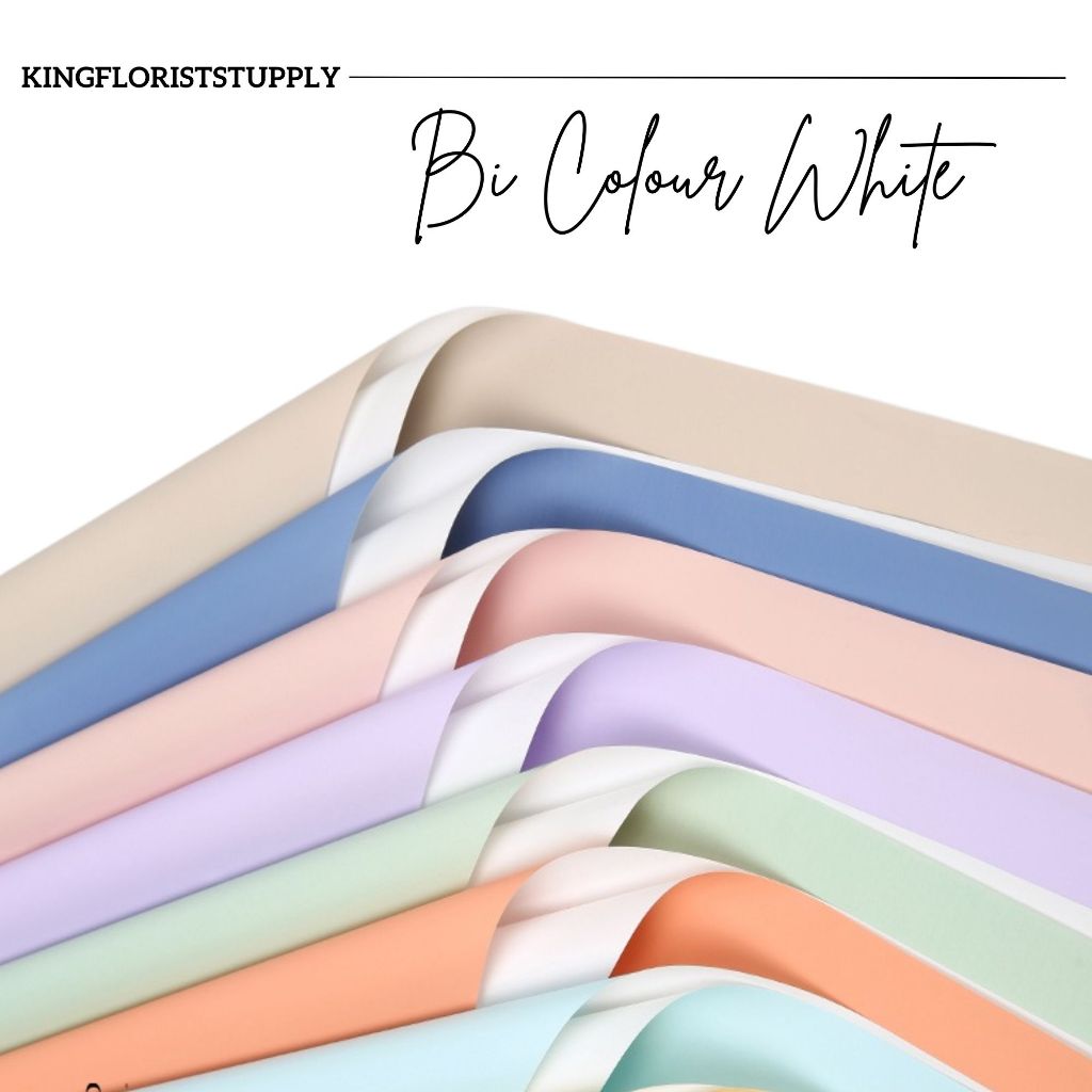 Kertas Pembungkus Dua Warna BI COLOR White Wrapping Paper 2 TONE DUA KERTAS BUKET BUNGA/Gift Wrapp