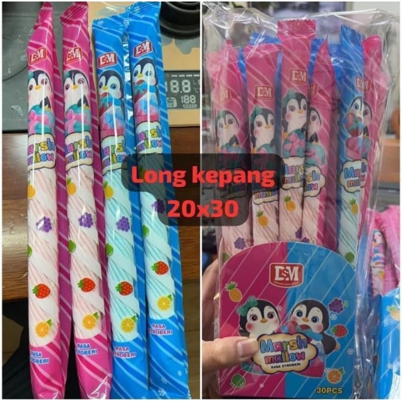 

MARSHMALLOW LONG KEPANG RASA STOBERI ISI 30 PCS