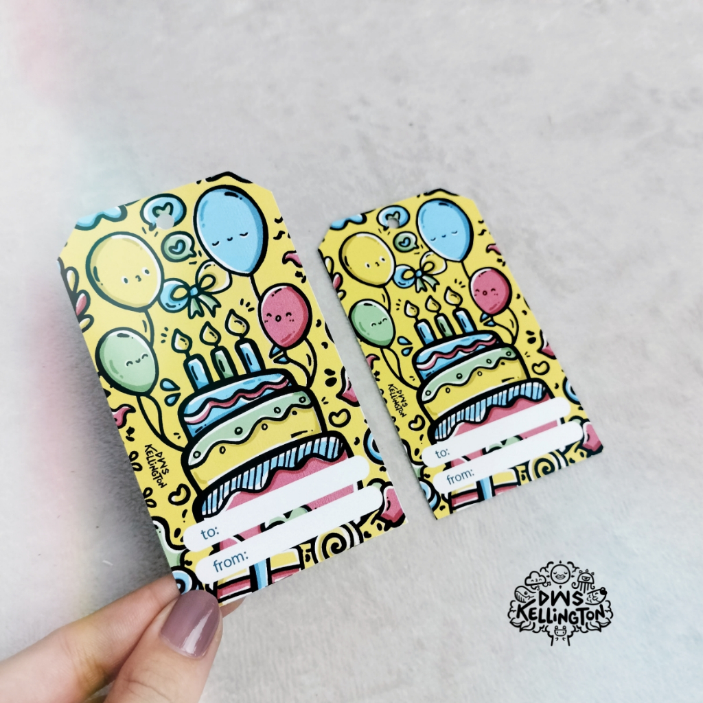 Custom Nama Hangtag Birthday Kartu Hang Tag Ulang Tahun Ucapan Selamat Hiasan Hampers Parsel Hadiah 