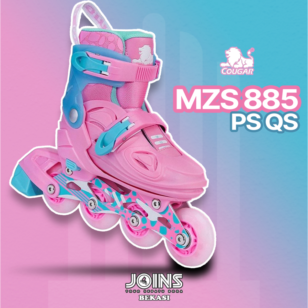 Sepatu Roda Anak Inline Skate Cougar MZS885QS Set Pink