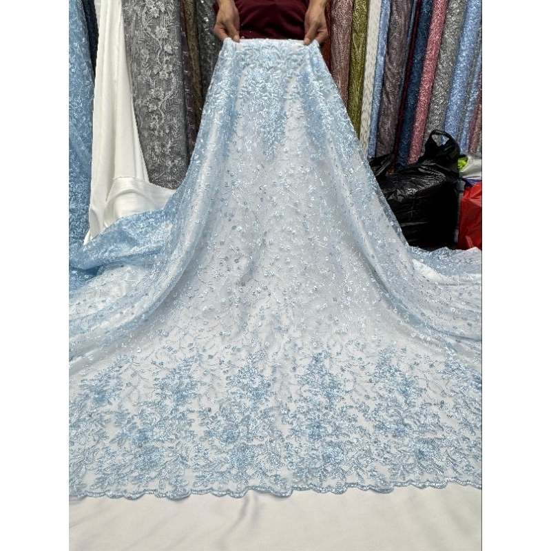 Kain tile mutiara gliter pinggiran motif akar,kain tile allower mutiara gliter,kain murah tile mutia