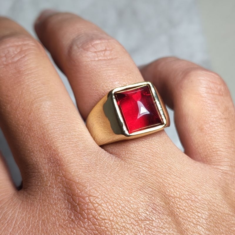 CINCIN PRIA KEREN MERAH SIAM MEWAH BERKUALITAS