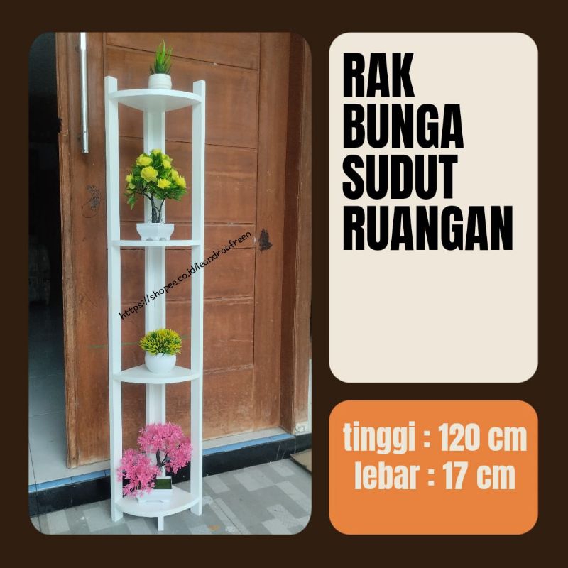 Rak Bunga Sudut 4 Susun Rak Bunga Minimalis Kayu Jati Belanda