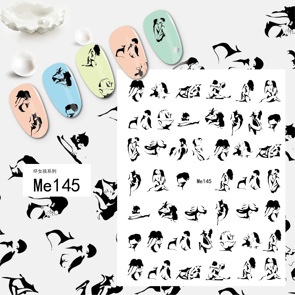 Stiker kuku dewasa sexy aksesoris nail art stiker kuku motif sexy