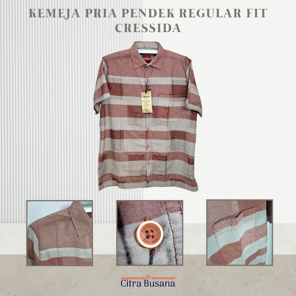Kemeja Pria Lengan Pendek Regular Fit Cressida