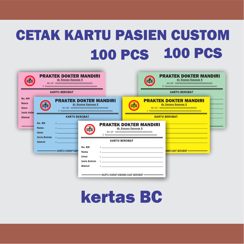 

Cetak Kartu Kunjungan Custom 100 Pcs Bahan kertas BC