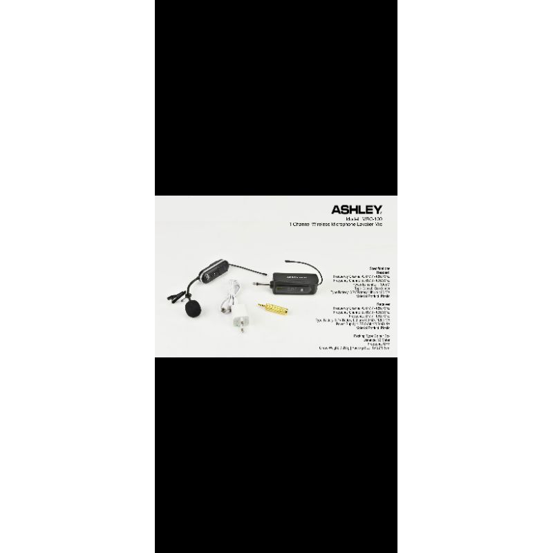 Mic Wireless Clip on/Jepit Ashley MRC-100 Original -- 1buah Mic Clip on