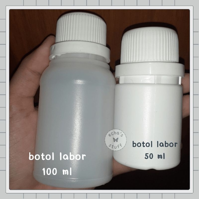 Botol Labor 50 ml dan Botol Labor 100 ml - Alat Praktikum Farmasi