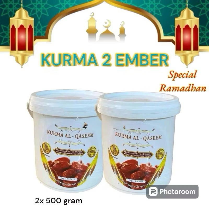 

PAKET 2 EMBER Kurma ember 500gr dapat 2 EMBER AL - Qaseem