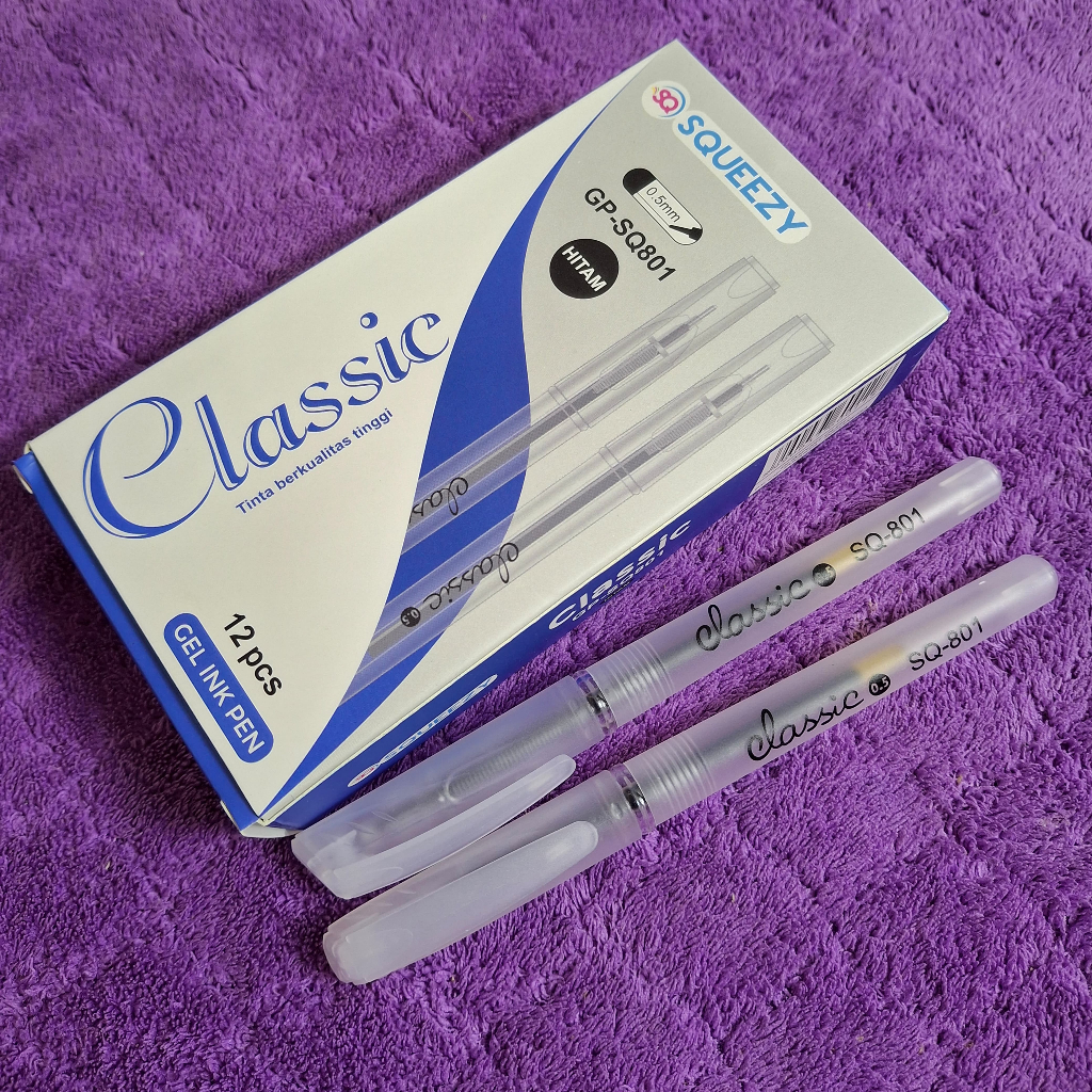 

(1PACK=12PCS)Gel Pen iPEN Squeezy GP SQ-801 CLASSIC Transparan 0.5mm