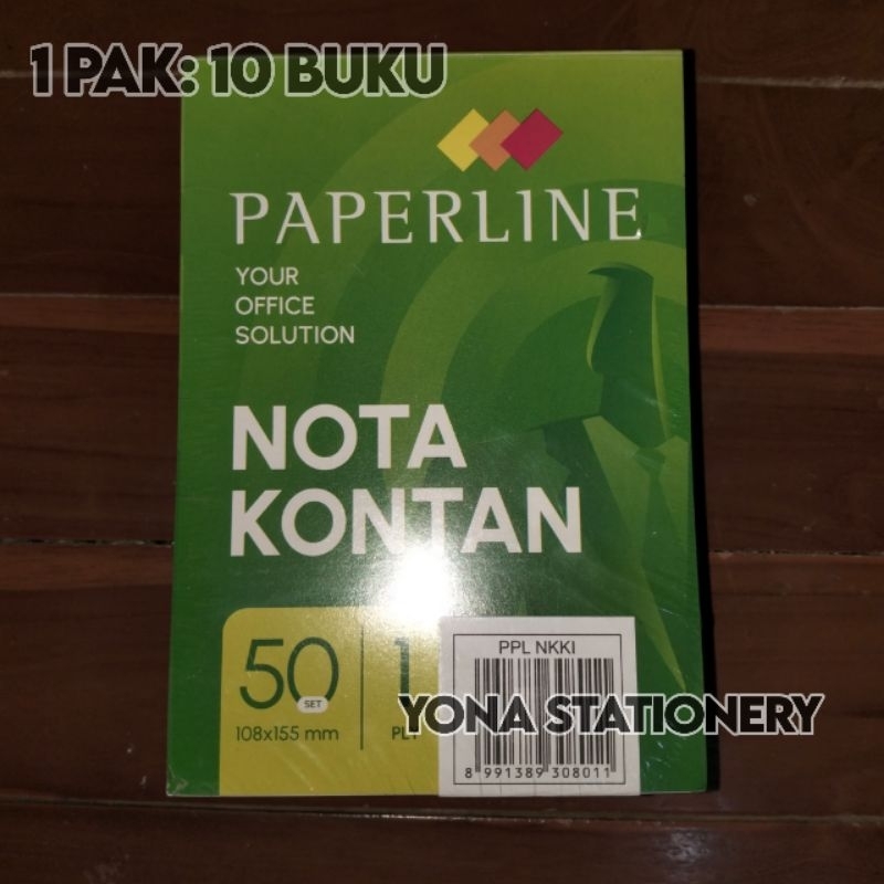 

Paperline | Buku Nota Kontan 1 Ply/K1 | 1 Pak: 10 buku