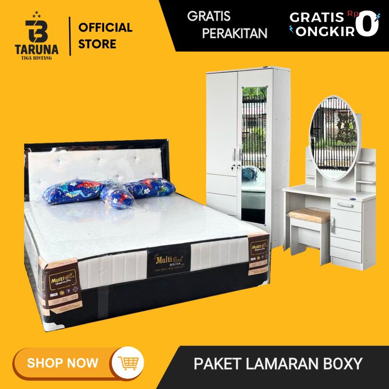 (GRATIS ONGKIR) PAKET FURNITURE UNTUK LAMARAN ATAU SESERAHAN NIKAHAN LEMARI 3 PINTU PAKAIAN MULTIBED