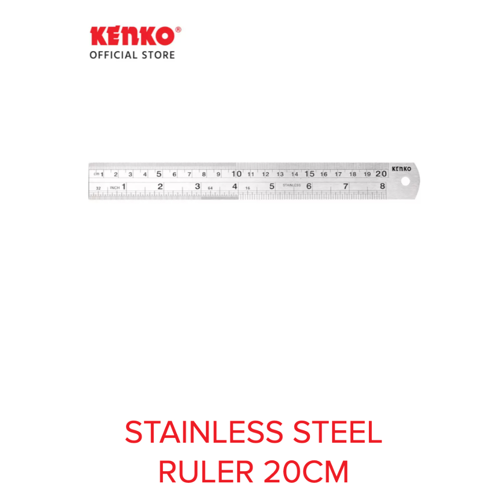 

KENKO STAINLESS STEEL RULER / Penggaris Besi 20CM [PER 1 PCS]
