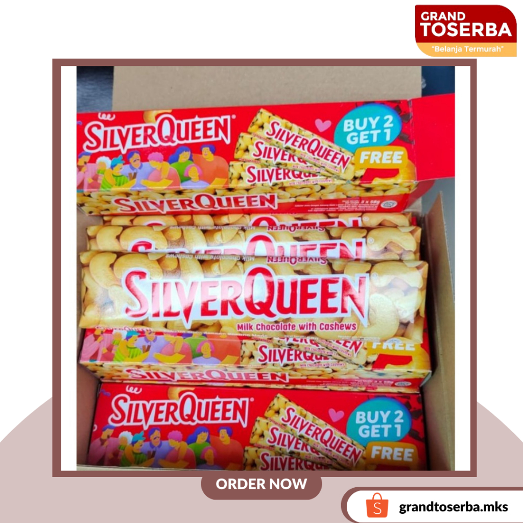 

PROMO (3PCS) BELI 2 GRATIS 1 SILVERQUEEN CASHEW/ALMOND 58Gx3PCS
