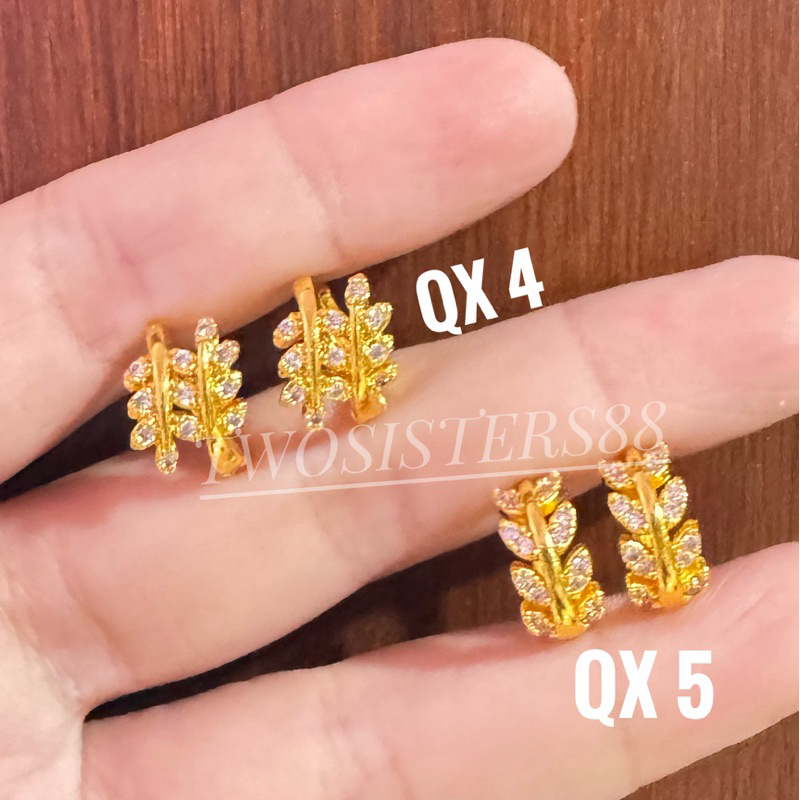 ANTING WARNA EMAS GIWANG PERMATA WANITA IMITASI QX