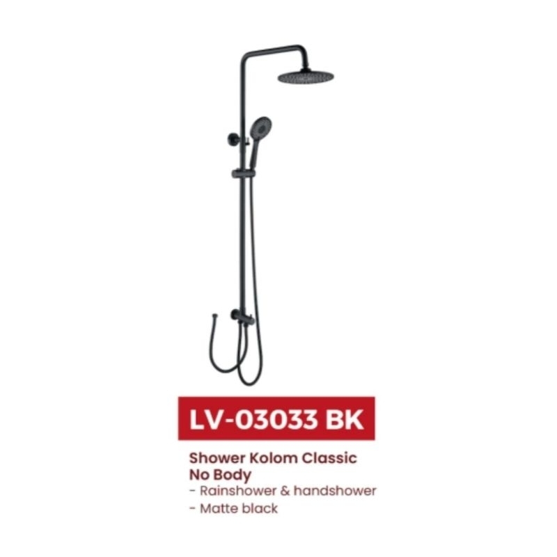 Kran Shower/Tiang Shower Set Minimalis-LAVENIA LV-03033BK