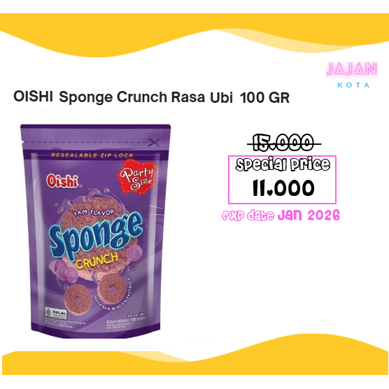 

Oishi Sponge Crunch Ubi 100 gram