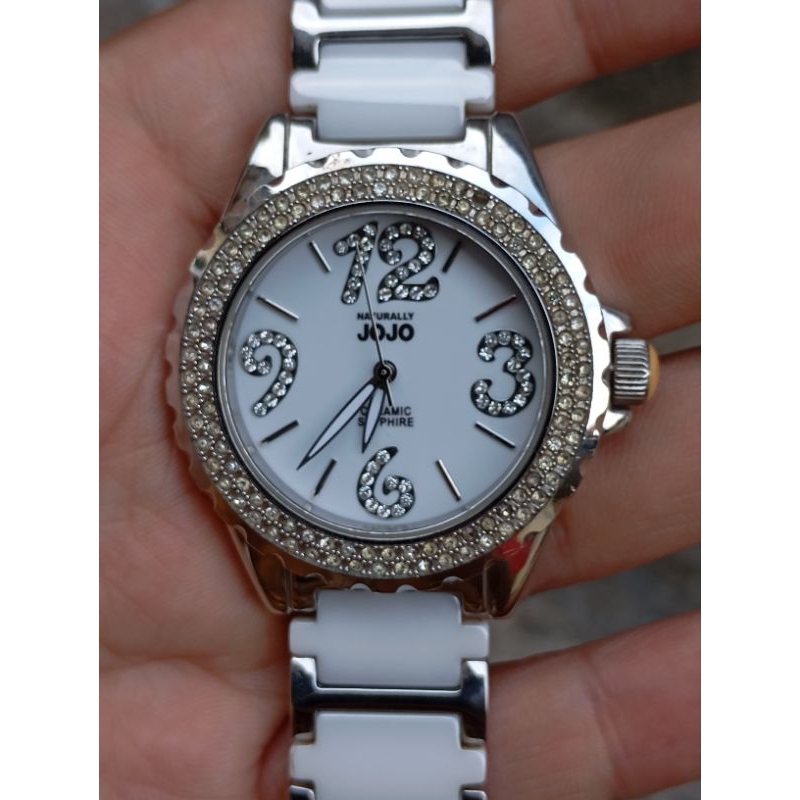 jam tangan naturally jojo ceramic shapire glass second bekas original