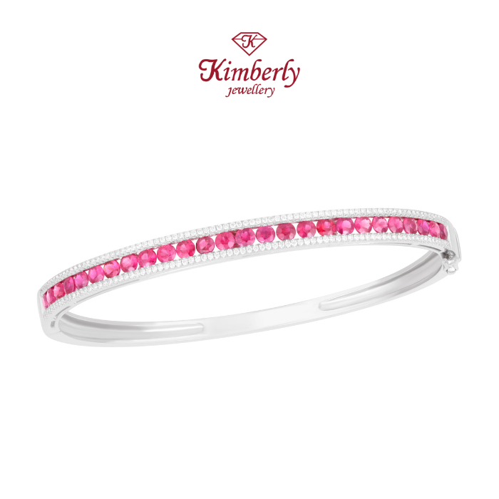 Gelang Berlian Listring Batu Ruby Burma KBG1207880 - Kimberly Jewellery