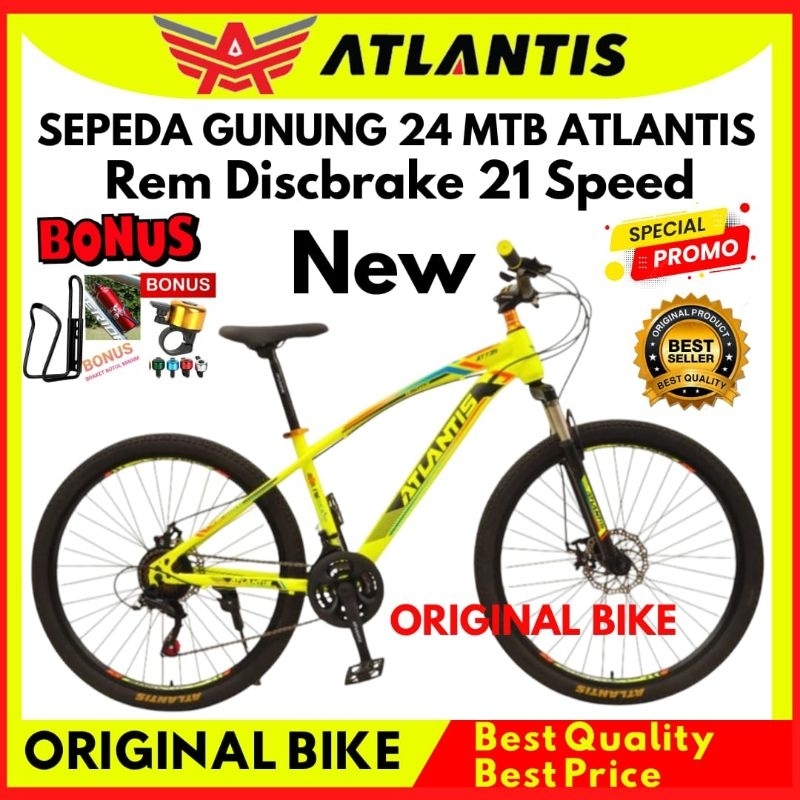 Sepeda Gunung MTB 24 Atlantis Rem Discbrake Sporty NEW