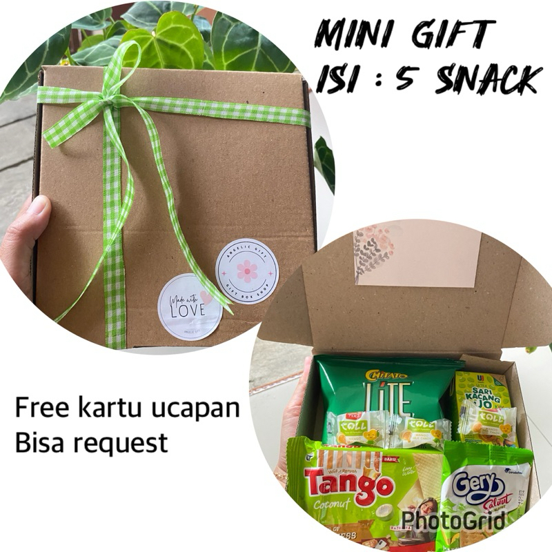 

HAMPERS ULANG TAHUN, GIFT BOX MINI SNACK isi 5 Snack [Varian Hijau]
