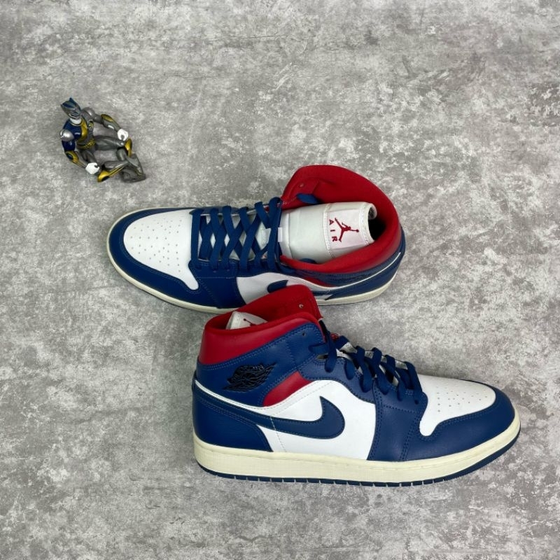 Nike Air Jordan 1 Mid French Blue Gym Red