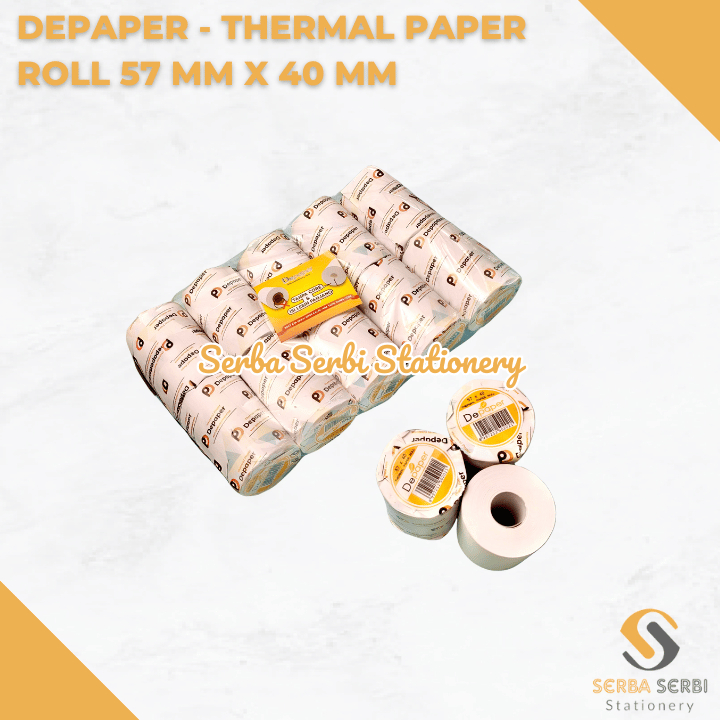 

GROSIR (1 PAK ISI 10 BIJI) DEPAPER - THERMAL PAPER ROLL / TELSTRUK / KERTAS STRUK KASIR 57 MM X 40 MM / 57X40 MM / 58 MM X 40 MM / 58X40 MM