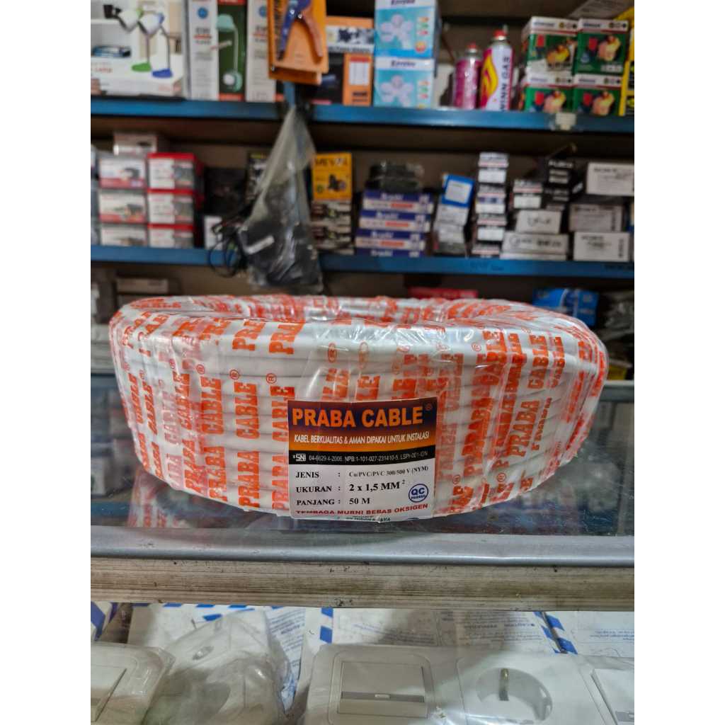 Kabel Praba Listrik NYM 2x1.5mmx50m / Praba Batang 2x1.5mmx50meter
