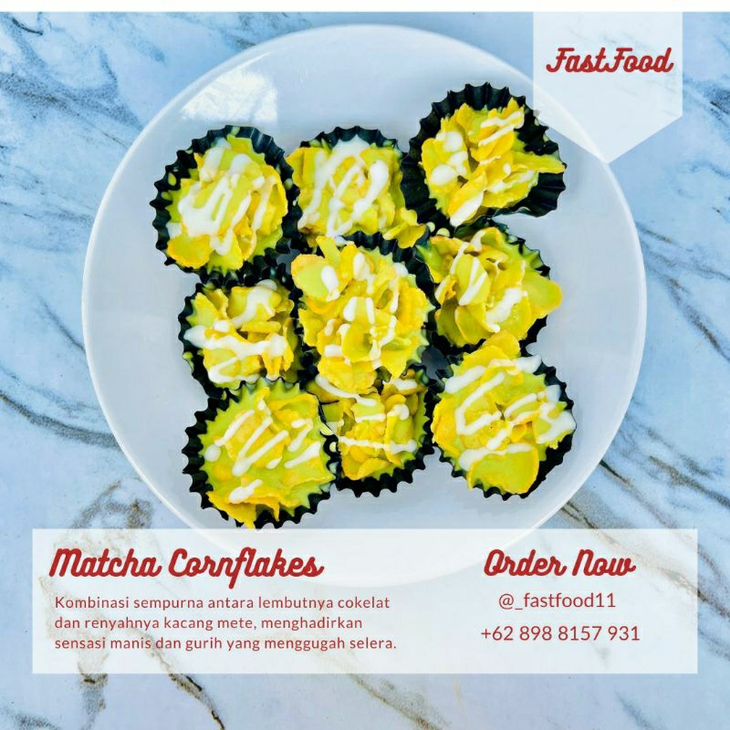 

FastFood | Matcha Cornflakes Toples 600ml