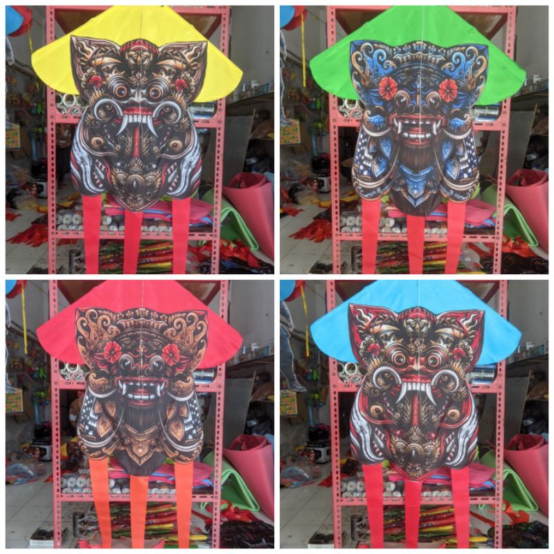 layangan kain motif barongan leak bali
