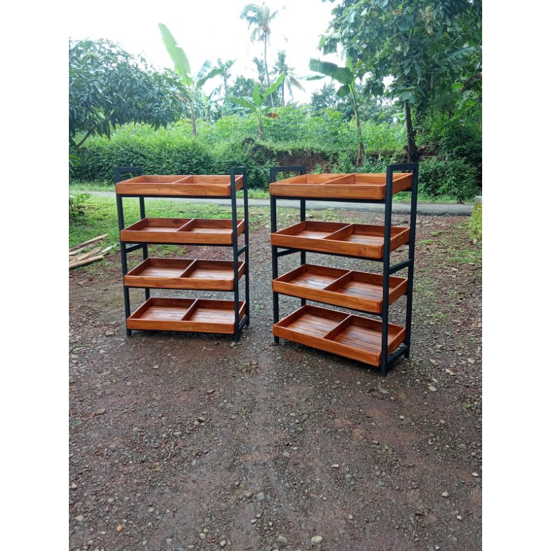 rak buah minimalis rak serbaguna kayu jati