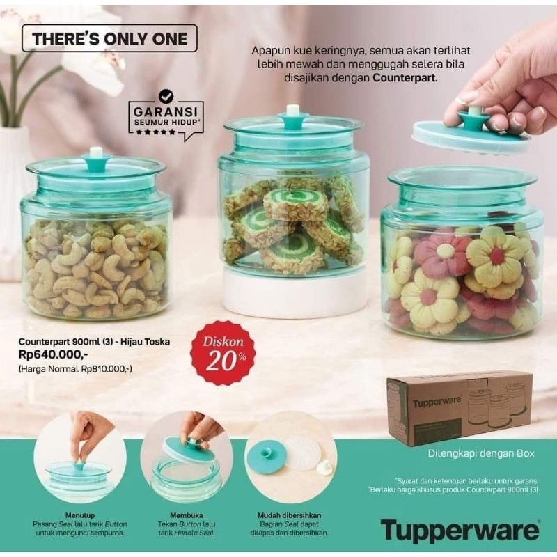 Toples Counterpart Tosca 900ml ( Isi 3 )