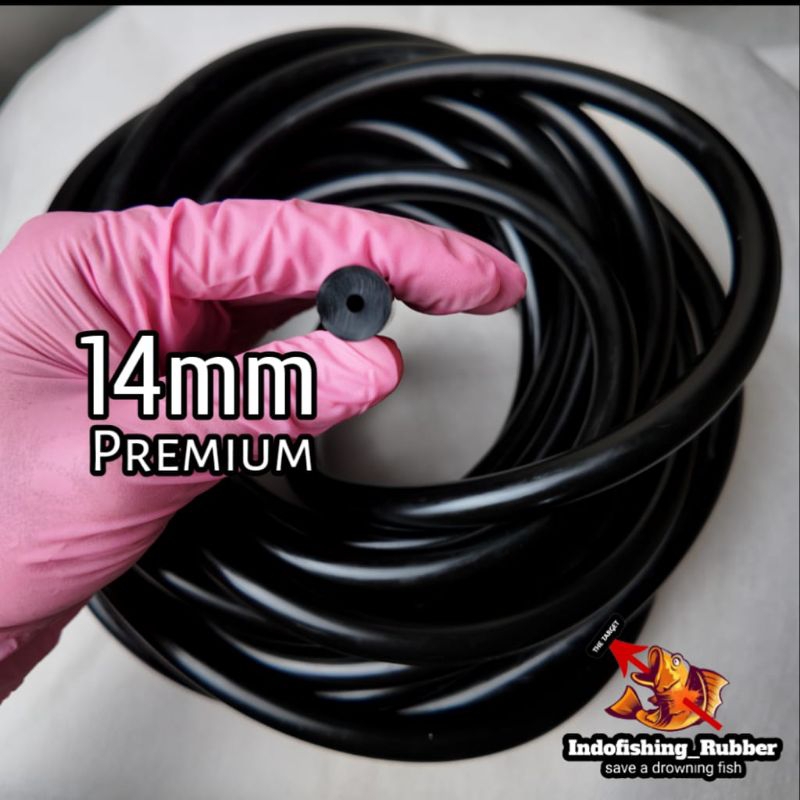 Karet Speargun 14mm Full Hitam Premium Indofishingrubber Spearfishing Spergun Panah Ikan Laut