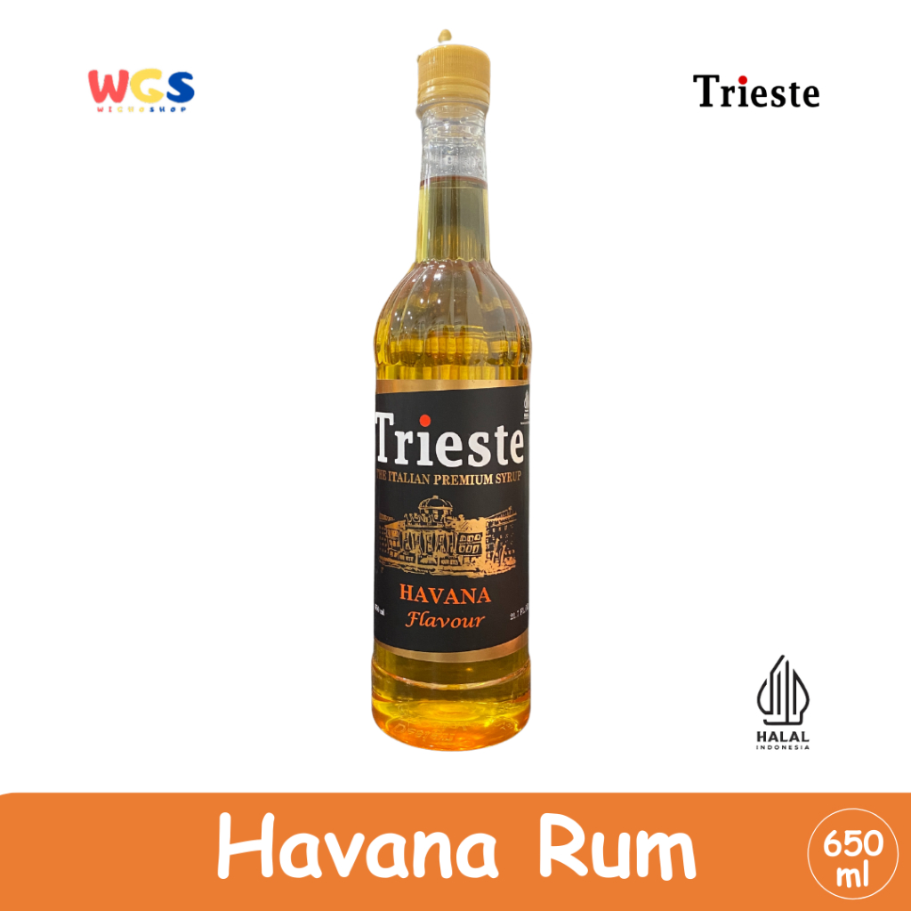 

Trieste Havana Rum Flavour Syrup Premium 650ml - Halal MUI - Minuman Kekinian - Mocktail - Coffee