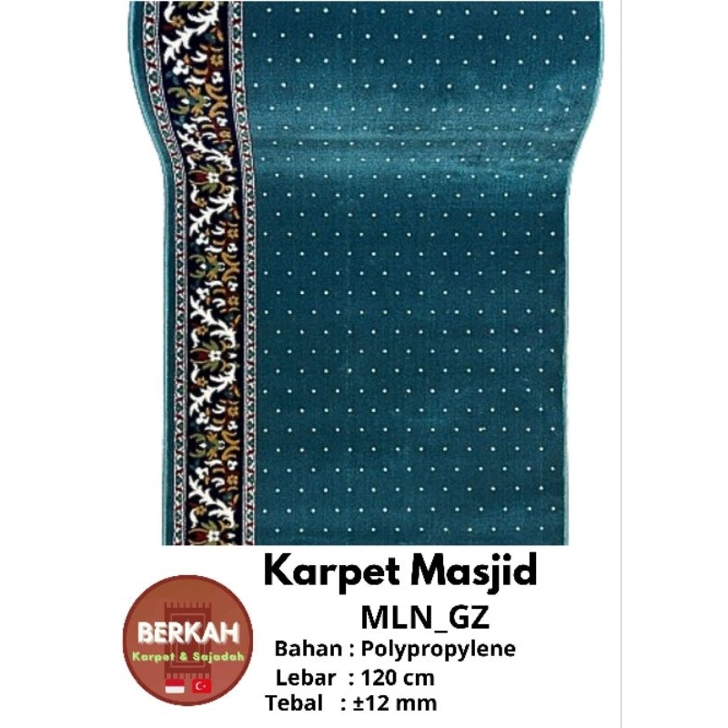 Karpet Masjid Semi Turki MLN_GZ Tebal 12 mm/Sajadah meteran