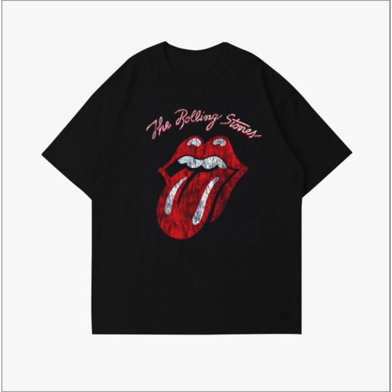 Baju kaos pria Oversize Boxy Rolling stones Kaos Oversize Band Vintage