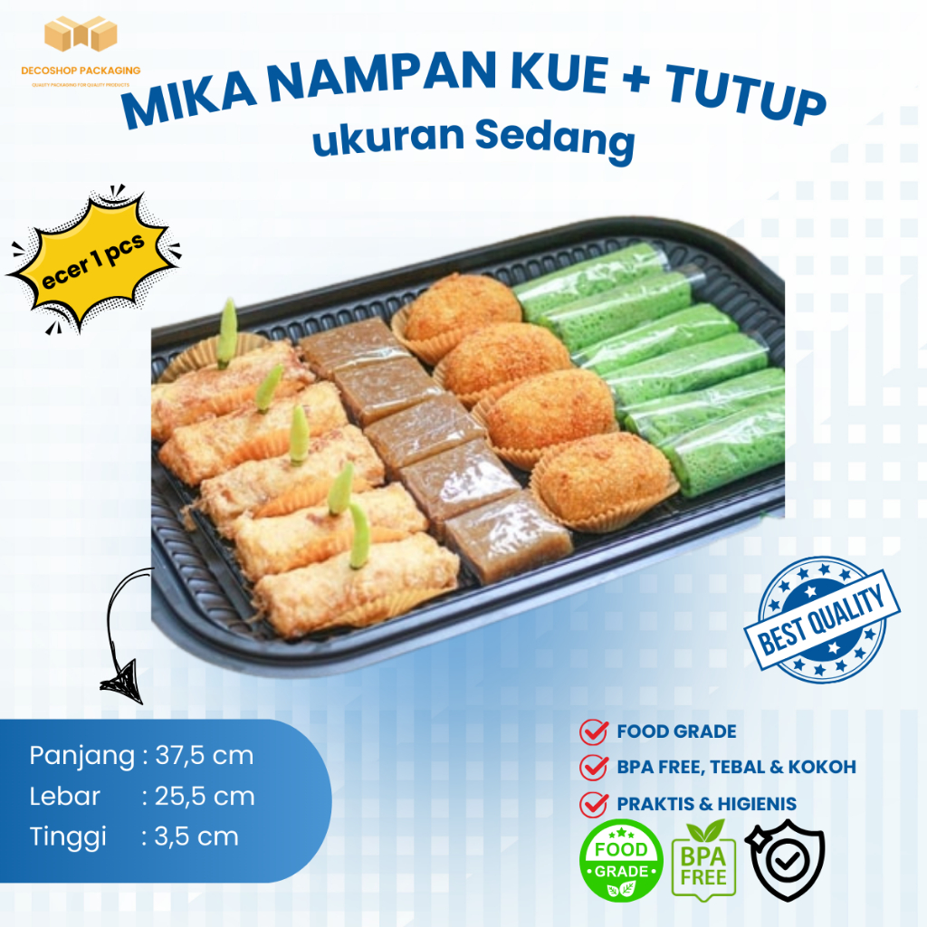 Mika Nampan Sedang [ecer 1 pcs] / Mika Tray Nampan Plastik Hantaran Kue Snack [ECER 1 pcs] / Nampan 