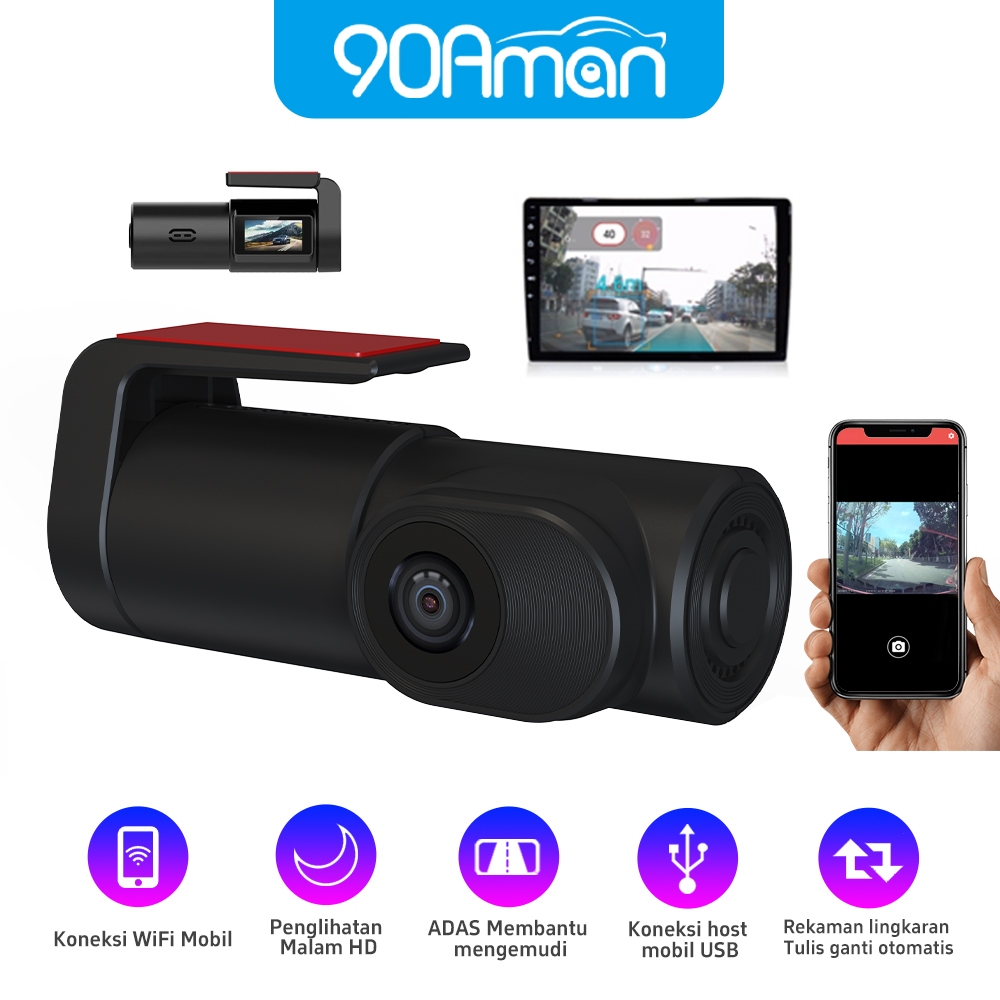 K8-U-2 Wifi HD 1080P Dash Cam mobil dengan tampilan layar Dashcam Mobil ADAS WiFi CCTV Mobil Dashcam