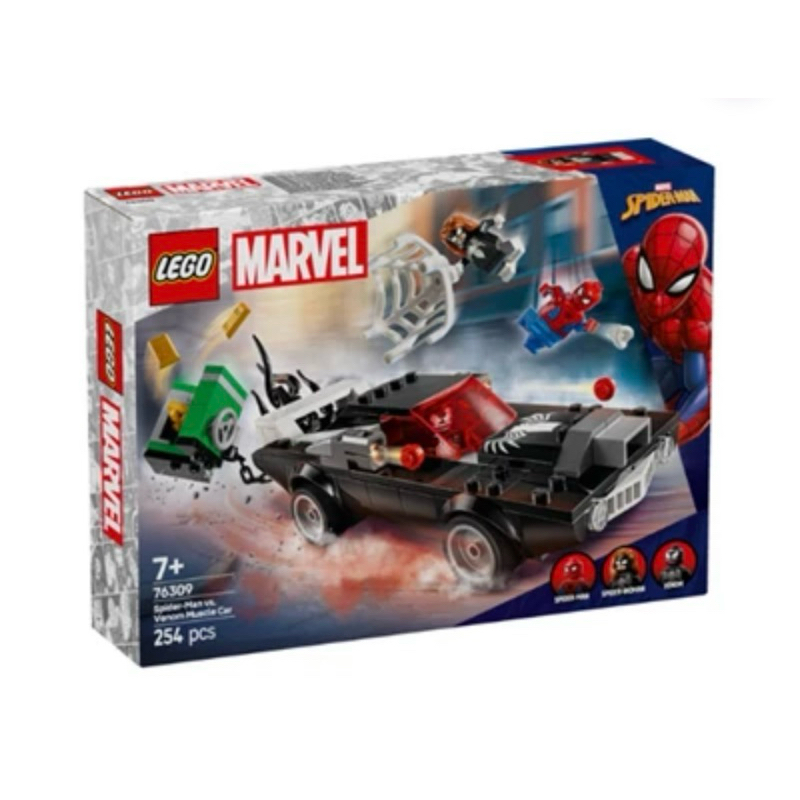 LEGO Marvel Spiderman Vs Venom Muscle Car Set 254 Pcs 76309 - Hitam