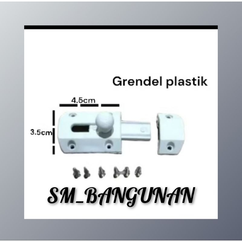 GRENDEL PLASTIK KAMAR MANDI PVC / PENGUNCI PINTU KAMAR MANDI