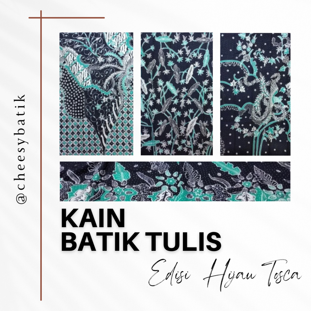 Kain Batik Tulis Warna Hijau Tosca
