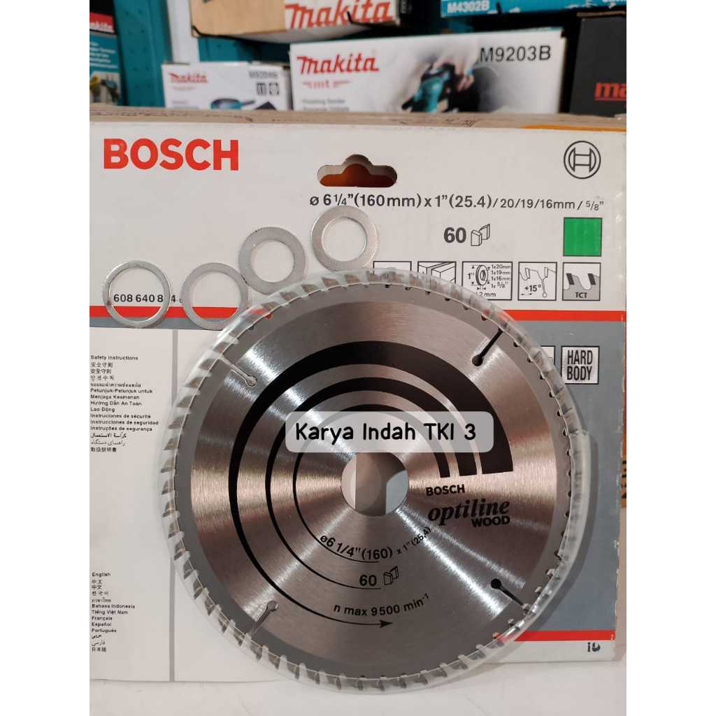 Mata Gergaji Kayu Bosch 6Inch 60Mata Optiline Wood Mata Sirkel Circular Saw 6"Inch 60T Blade