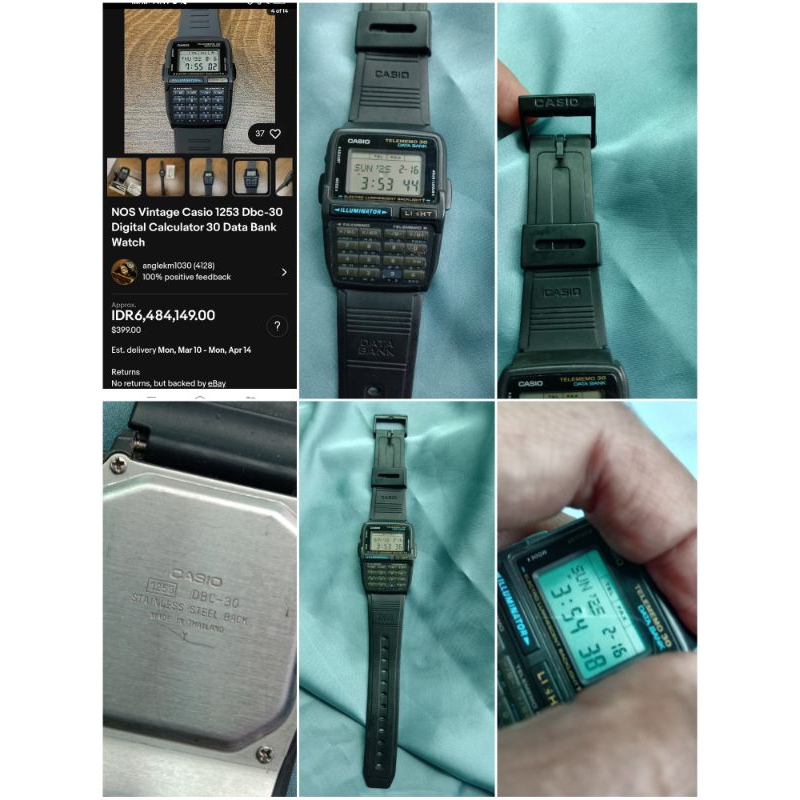 

Jam tangan preloved casio kalkulator vintage 1253 dbc