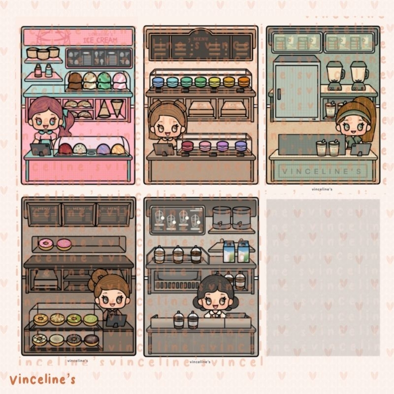 <updated> Boneka Kertas [Mini Shop] vinceline's | Mainan jadul Bp | Bongkar Pasang | Paper Doll | Ma