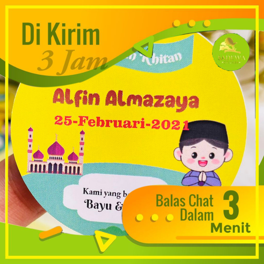 

2-6 Sticker Tasyakuran Khitan Khitanan Walimatur Syukuran souvenir hampers nasi kotak