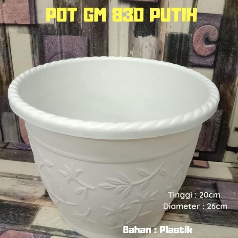 POT BUNGA GM 830 PUTIH